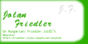 jolan friedler business card